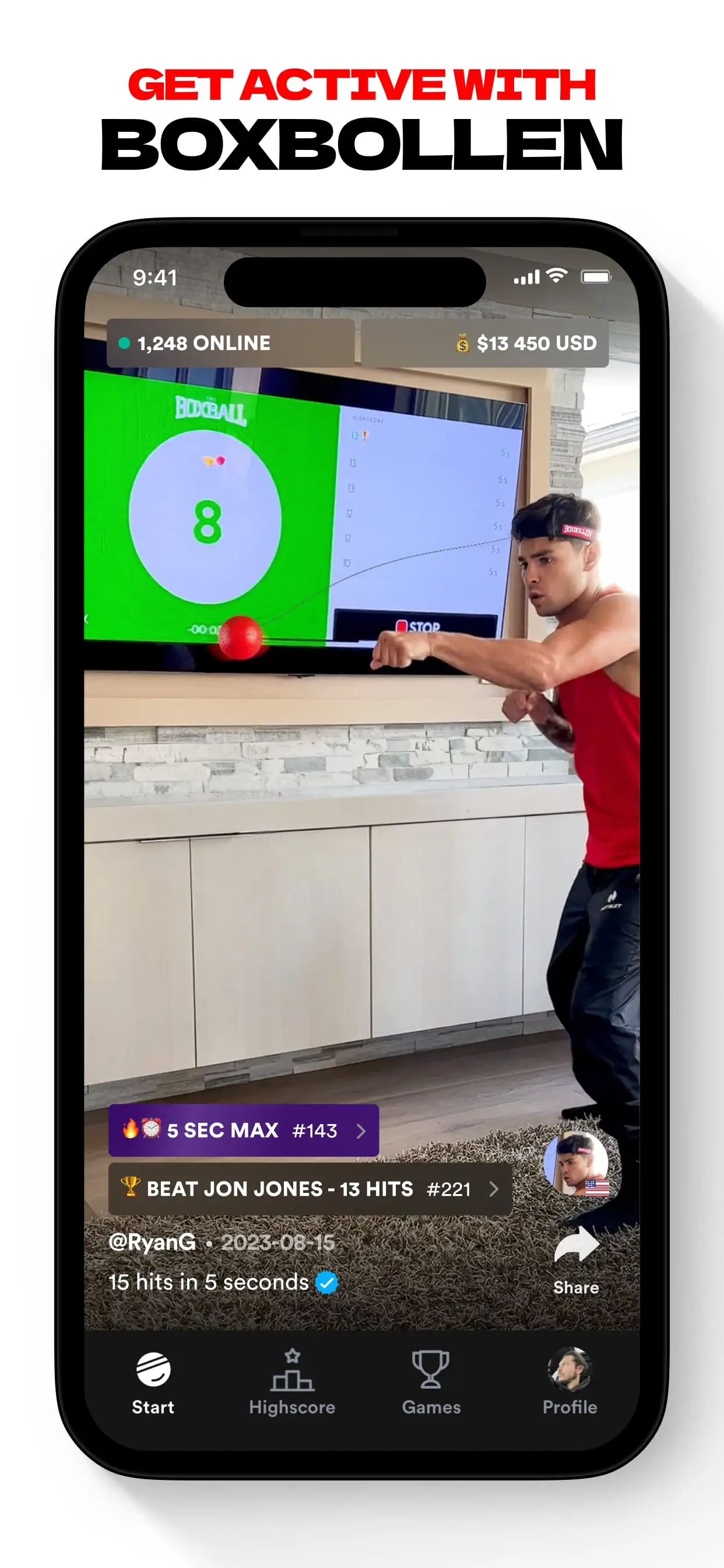 Showcase of Boxbollen mobile application